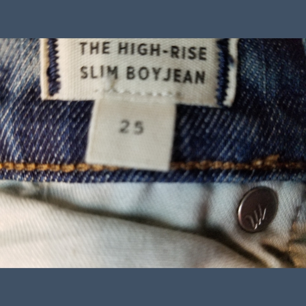 Madewell NWT HR Slim Boy Jeans Sz 25 - Picture 8 of 12